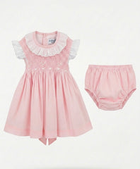 GIRLS SLEEVELESS SMOCKED DRESS