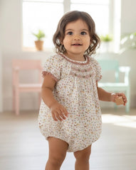 BABY GIRL FLORAL SMOCKED ROMPER