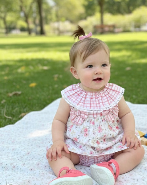 BABY FLORAL PINK SHORT DRESS 2P