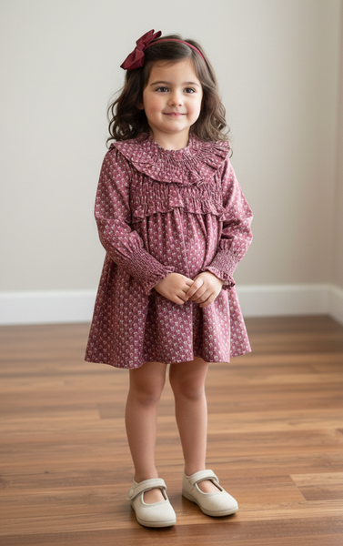 GIRL FLORAL AND RUFFLE COLLAR DRESS SUELTAS