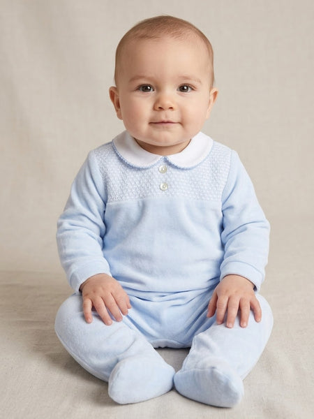 PIJAMA DE TERCIOPELO CON CUELLO REDONDO PARA BEBÉ