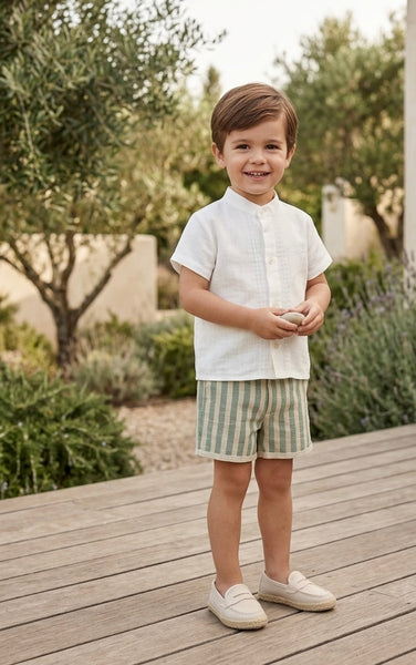 BOYS STRIPED SHORT AND SHORT SLEEVE SHIRT 2P CHOWA