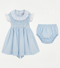 GIRLS SLEEVELESS SMOCKED DRESS