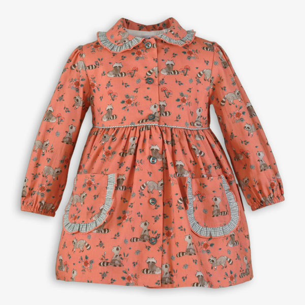 GIRL FLOWERS MAPACHE PRINT DRESS