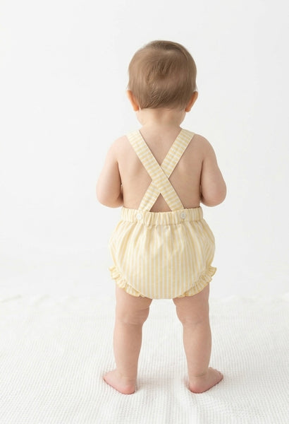 BABY YELLOW STRIPED ROMPER