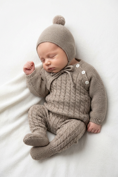 VISON CABLE KNIT PATERN NEWBORN 3P SET