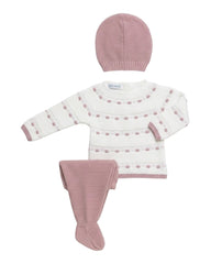 NEWBORN LINES KNIT DOTS 3P SET