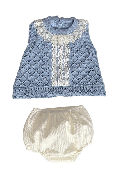 Baby Girls sleeveless top with lace details 2p set