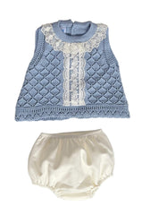 Baby Girls sleeveless top with lace details 2p set