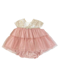 BABY FLORAL TULLE SHORT DRESS WITH BLOOMER GEMINIS
