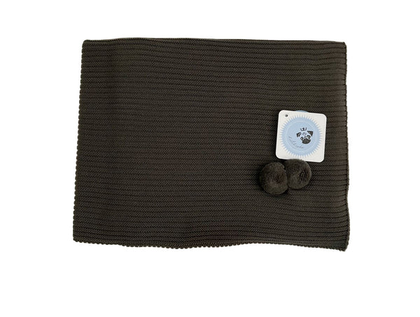 BABY SQUARED DOUBLE LIN WITH TWO POMPOMS BLANKET