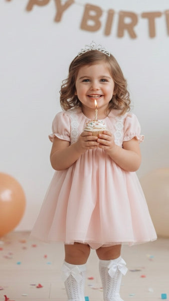 GIRL TULLE WITH SLEEVE SHORT DRESS SET SKYE