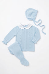 LIGHT BLUE NEWBORN BOBBLES AND COLLAR 3P SET