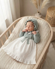 BABY KNITTED WITH PLUMETI GOWN 2P SET