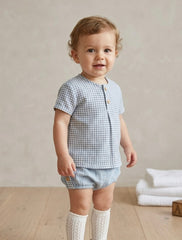 BOYS VICHY SHIRT AND GAUZE SHORT 2P SET PROVENZAL