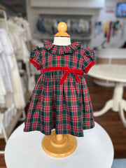 GIRLS CLASSIC TARTAN PUFF SLEEVE DRESS
