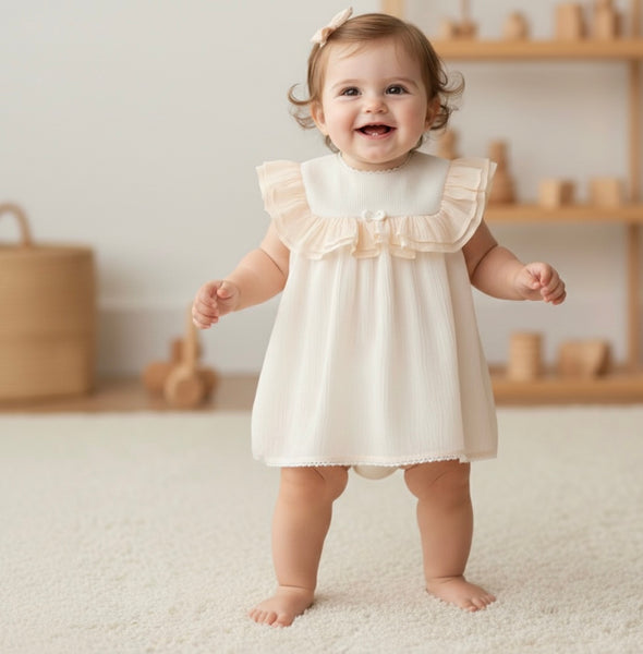 BABY TULLE JESUSIN RUFFLE COLLAR WITH BLOOMER SET LIBRA