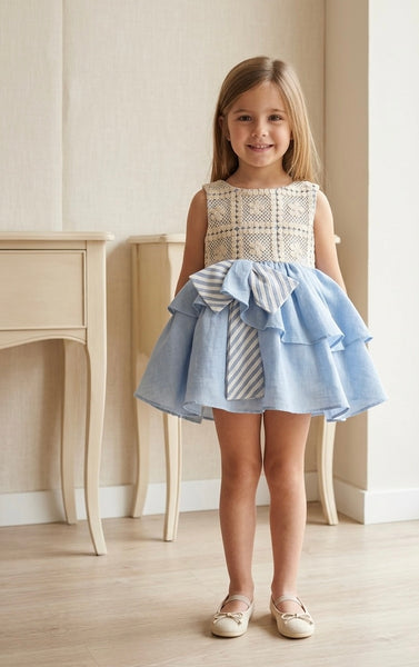 GIRLS CROCHET AND LEYERED DRESS NAGARE