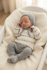 GRAY NEWBORN GATHERED DETAILS 3P SET