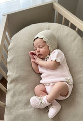 GIRLS KNITTED BLOUSE AND BLOOMER COMBINED WITH BEIGE WAVES  3P SET