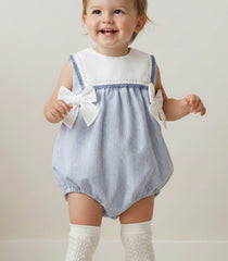 BABY GIRLS STRIPED AND BOWS ROMPER FANTASIA