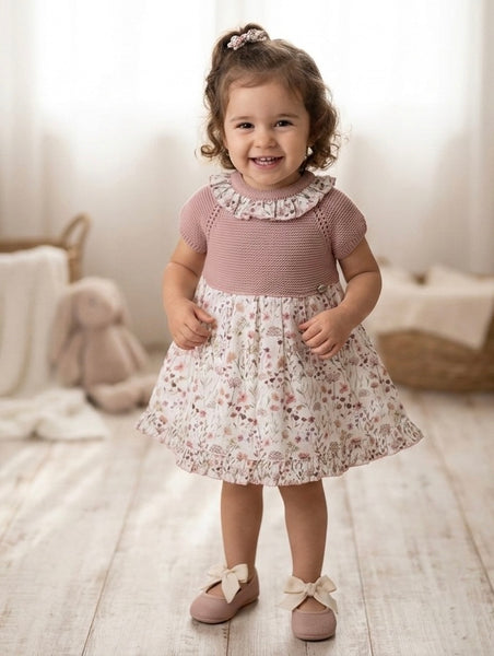 GIRL WILD FLOWER RUFFLE COLLAR DRESS