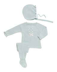 NEWBORN RHOMBUS KNIT DOTS 3P SET