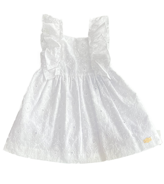 GIRL EYELET WHITE DRESS