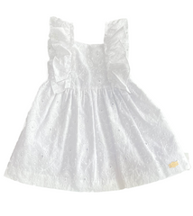 GIRL EYELET WHITE DRESS