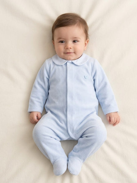 PIJAMA DE BEBÉ CON CUELLO A RAYAS