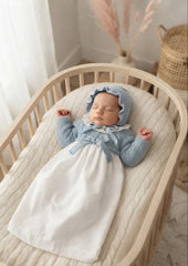 BABY KNITTED WITH PLUMETI GOWN 2P SET