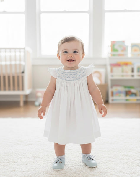 GIRL SMOCKED NUBE DRESS