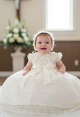 Traditional baptism gown sleeveless ribbon 2p
