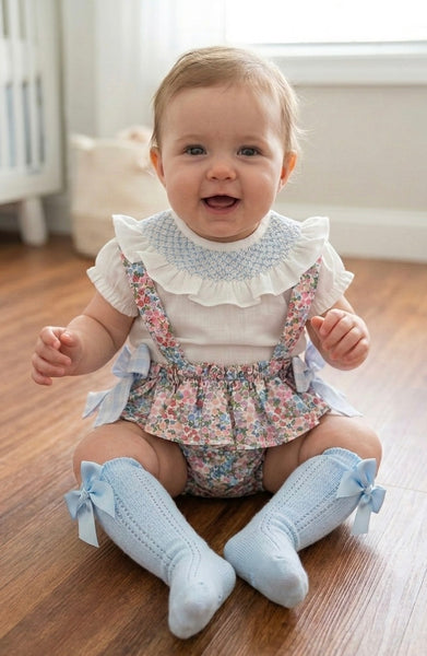 GIRL FLORAL ROMPER WITH BLOUSE SET LANCELOT