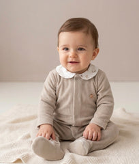 PIJAMA DE TERCIOPELO PARA BEBÉ CON COLLAR DE ANIMALES