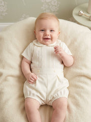 BOY TRADITIONAL PETER PAN COLLAR BAPTISM 2P SET BATISTA