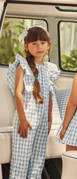 GIRLS VICHY JUMPSUIT