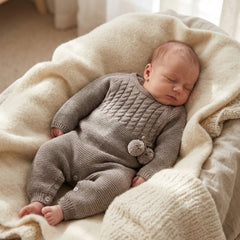 VISON POM POMS KNITTED ROMPER