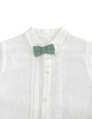 CONJUNTO DE 2 PIEZAS DE CAMISA CLÁSICA CON PAJARITA Y PANTALÓN CORTO PARA NIÑO SKYE