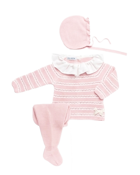 NEWBORN LINES AND RUFFLE COLLAR 3P SET