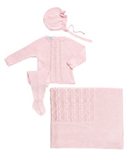 BABY TEXTURE BLANKET AND NEWBORN 4P SET