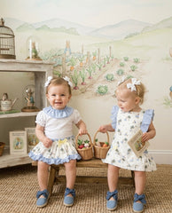 GIRLS BUNNIES WITH PLAID DRESS AND BLOOMER 2P SET