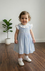 GIRLS SLEEVELESS SMOCKED DRESS