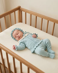NEWBORN KNIT DOTS AND LACE COLLAR COLLAR 3P SET