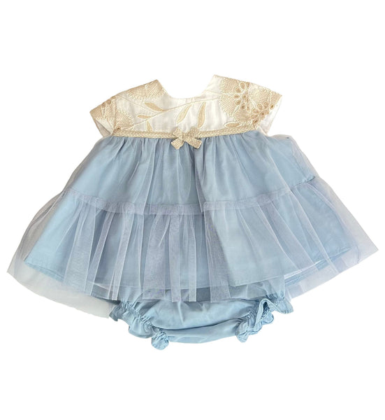 BABY FLORAL TULLE SHORT DRESS WITH BLOOMER GEMINIS