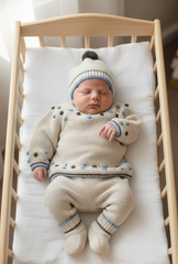 NEWBORN COLORED BOBBLES AND BOOTS 4P SET