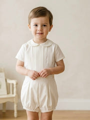 BOY TRADITIONAL PETER PAN COLLAR BAPTISM 2P SET BATISTA