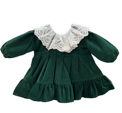 GIRL LACE COLLAR VELVET DRESS