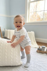 BOYS STRIPED KNITTED ROMPER
