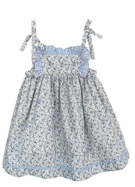 GIRL FLORAL PLAID RUFFLE DRESS MALDIVAS